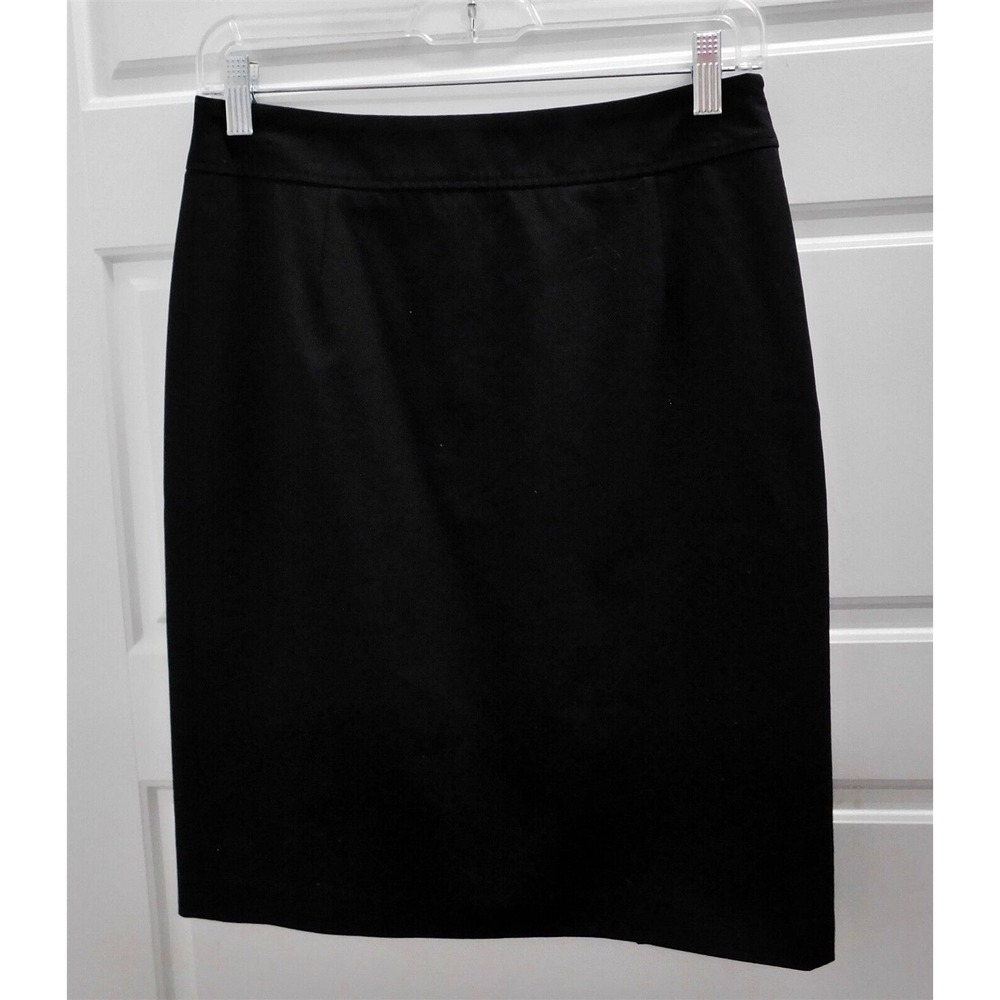 Escada Sport Black Lightweight Knit Wool‎ Blend Lined Slitted Skirt sz 34